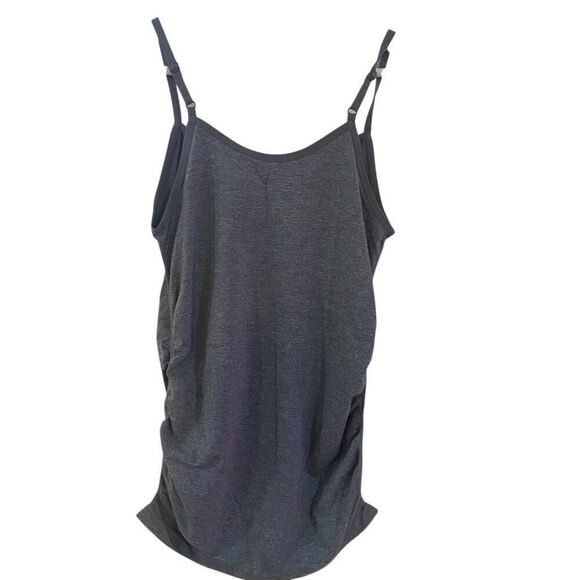 A glow maternity large gray spaghetti strap tank - Picture 4 of 4